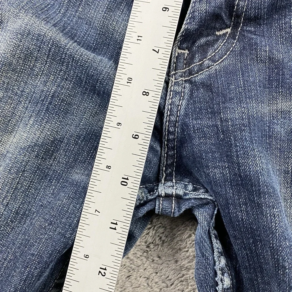 Levi 505 Straight Leg‎ Jeans Mens 30x29 Blue Medium Wash Mid Rise Distressed